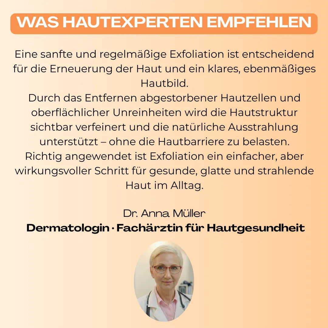 Dermatologische Empfehlung für PeelingTuch Original zur sanften und regelmäßigen Exfoliation für glatte, gesunde Haut