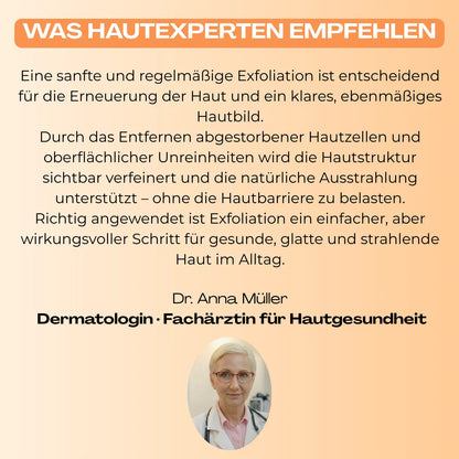 Dermatologische Empfehlung für PeelingTuch Original zur sanften und regelmäßigen Exfoliation für glatte, gesunde Haut