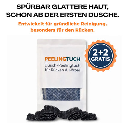 PeelingTuch Original Dusch Peelingtuch für Rücken und Körper mit 2+2 Gratis Angebot
